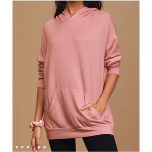 Lulu's | NWT Front Pocket Hoodie - Rusty Rose, Size Large